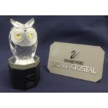 Swarovski Crystal Glass Small Owl and Stand