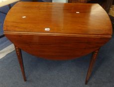 A mahogany Pembroke table with inlaid square tapering legs