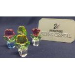 Swarovski Crystal Glass Group of four Flower Plants. (4)