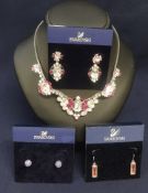 Swarovski Collection comprising matching Necklace and Earrings with Certificate and two pairs of