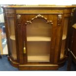 A late Victorian figured walnut side cabinet.