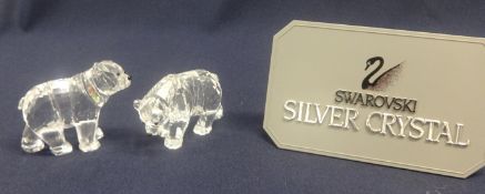 Swarovski Crystal Glass Pair of Bears.