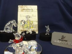 Swarovski Crystal Glass Original Winnie the Pooh Collection comprising Pooh Bear, Tiger, Eeyore,