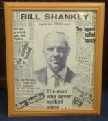 Various sporting memorabilia including Bill Shankly poster etc (4)