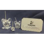 Swarovski Crystal Glass Large, Small and Medium Mice with metal tails (3)