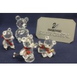 Swarovski Crystal Glass Collection of Bears comprising one large and three New Year.(4)