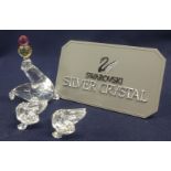 Swarovski Crystal Glass Performing Seal + Two small Pelicans.