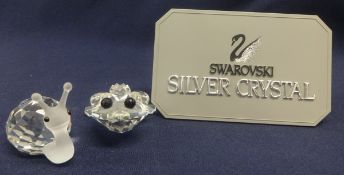 Swarovski Crystal Glass. Snail and a Frog. (2)