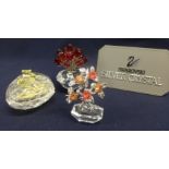 Swarovski Crystal Glass Collection comprising Heart Shape Box, Jewels, Bonsai Plant and Vase of