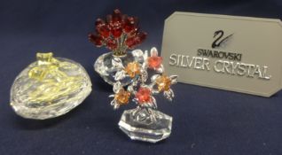 Swarovski Crystal Glass Collection comprising Heart Shape Box, Jewels, Bonsai Plant and Vase of