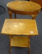 A bamboo side table, a walnut occasional table, four various side chairs (6)