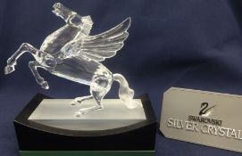 Swarovski Crystal Glass Annual Edition 1998 Fabulous Creatures, The Pegasus, Certificate and Stand.