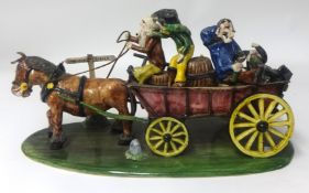 Alan Young Pottery Widecombe, a large group horse, cart and figures