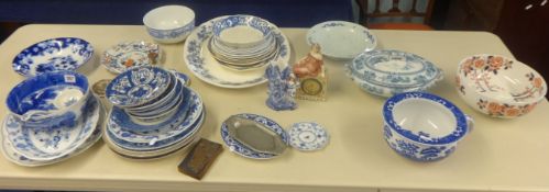 A quantity of 19th century and later blue and white chinaware's,