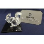 Swarovski Crystal Glass 10th Anniversary Edition, The Squirrel, Black Stand.