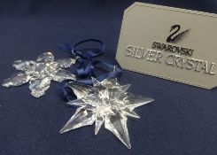 Swarovski Crystal Glass Christmas Tree Decorations Snowflakes various designs. Years White boxes