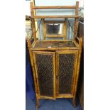 A Victorian bamboo and lacquered side cabinet with upstand