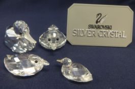 Swarovski Crystal Glass. Collection of Four Ducks. (4)