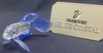 Swarovski Crystal Glass Blue Siamese Fighting Fish.