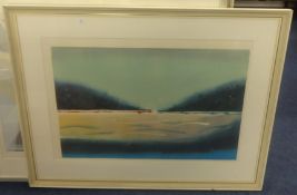 Three modern signed limited edition large prints including Lee Newman 'Blue Morning I', John