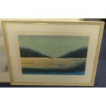 Three modern signed limited edition large prints including Lee Newman 'Blue Morning I', John