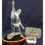 Swarovski Crystal Glass Masquerade Pierrot SCS Membership Only Edition 1999, Certificate and Stand &