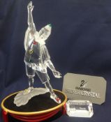 Swarovski Crystal Glass Masquerade Pierrot SCS Membership Only Edition 1999, Certificate and Stand &