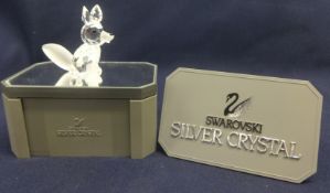 Swarovski Crystal Glass Single Fox on stand.