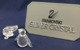 Swarovski Crystal Glass Penguin and Pelican. (2)