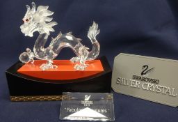 Swarovski Crystal Glass Annual Edition 1997 Fabulous Creatures, The Dragon, Certificate, Plaque