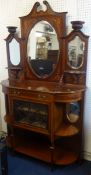 An Edwardian mahogany and inlaid marquetry parlour cabinet.