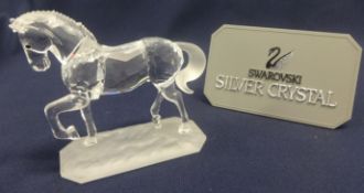 Swarovski Crystal Glass Trotting Horse.