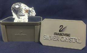 Swarovski Crystal Glass medium size Bear on stand