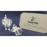 Swarovski Crystal Glass Two Small Elephants.
