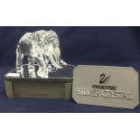 Swarovski Crystal Glass Annual Edition 1993 Inspiration Africa, The Elephant (slight damage), Stand