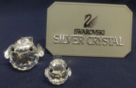 Swarovski Crystal Glass. Two small birds. (2)