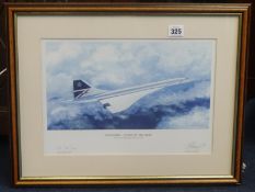Antony Hansard a signed print Concorde print and David Kearney Cunard signed limited edition