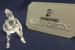 Swarovski Crystal Glass Ballet Dancer in sitting position.