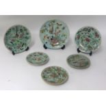 Six various Chinese Celadon ground plates 19th century, 22cm