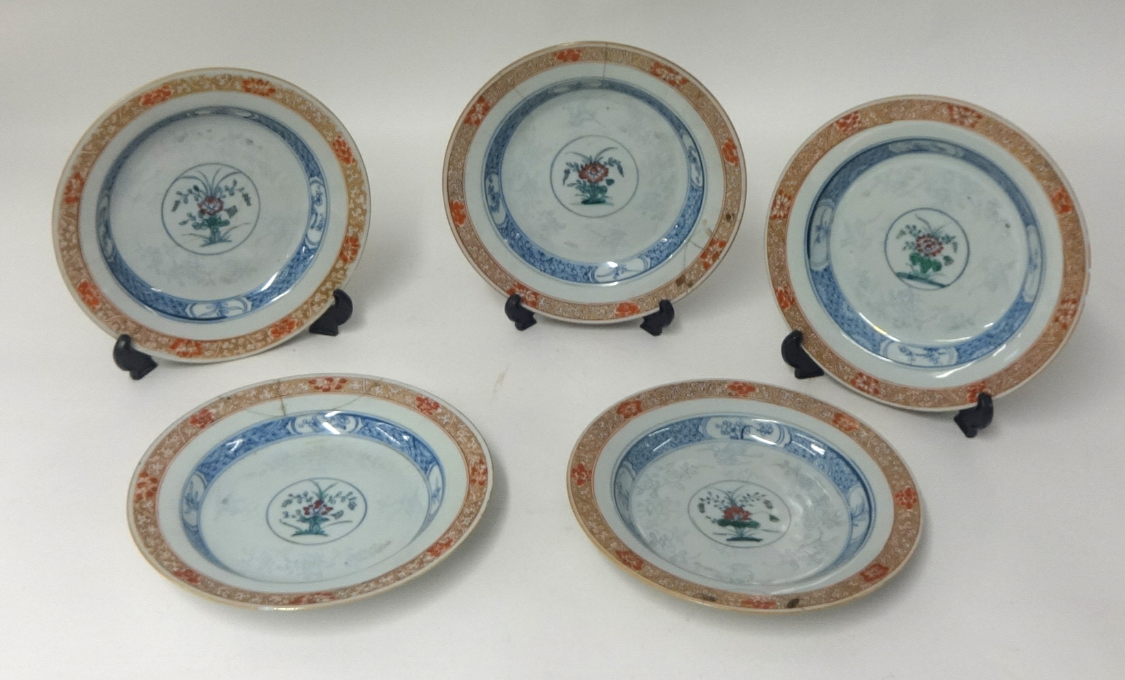 Five Chinese ‘Doucai’ plates Early 18th century, 22cm width