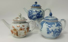 Three Chinese Teapots 18th century