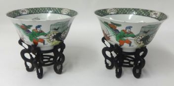 A pair of Chinese ‘Famille Verte’ bowls 19th century, 20cm width