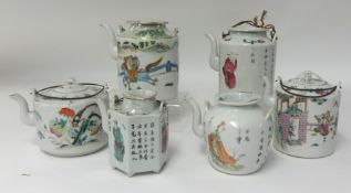 Six Chinese Teapots 19th and early 20th century