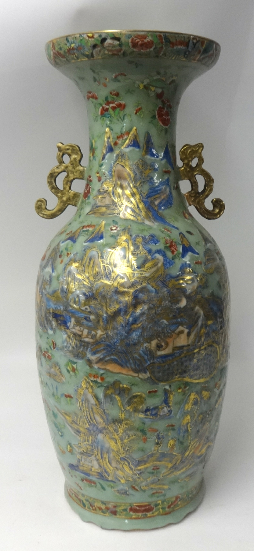 A large Chinese Celadon ground vase, 59cm height