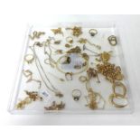 A collection of 9ct gold jewellery, approx 73gms.