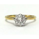 An 18ct diamond solitaire ring, approx 0.75 carat, finger size M.