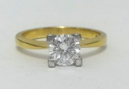 A fine diamond solitaire ring, the single stone weighing approx 0.67 carats, with GIA certificate