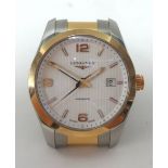 Longines, a Gents stainless steel and rose gold Automatic wristwatch, with window to show the
