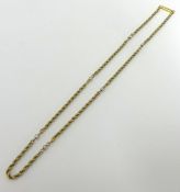 An 18ct gold rope necklace set with pearls, approx 6.30gms.