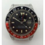 Rolex, a Gents stainless steel GMT Master II, Chronometer, Oyster Date wristwatch, with 'Pepsi'